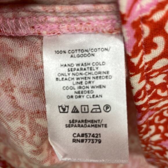 Ann Taylor Floral Gauze Ruffle Strap Tank Top Size Large - Picture 9 of 10